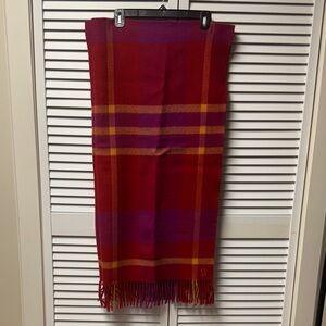 Adrienne Vittadini Red and Purple Plaid Scarf